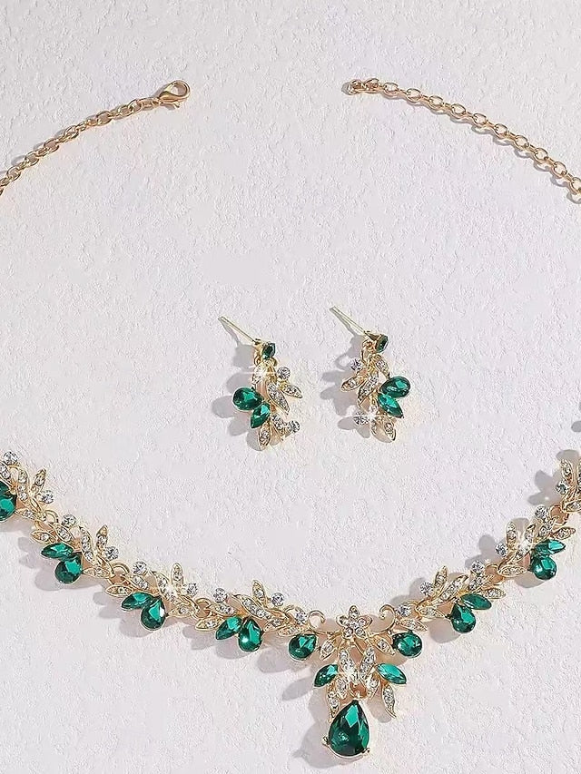 Rhinestone Pendant Teardrop Women's Gold - Set with Jewelry