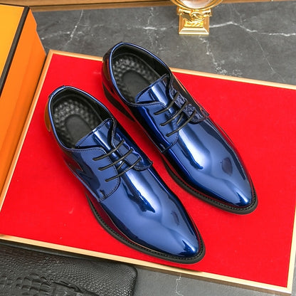 for Formal Shoes Glossy Leather Patent – Green Lace-Up Men