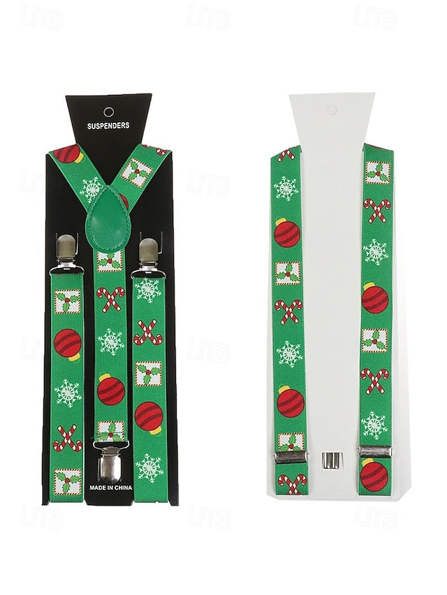 Snowman Suspenders Men's Christmas with
