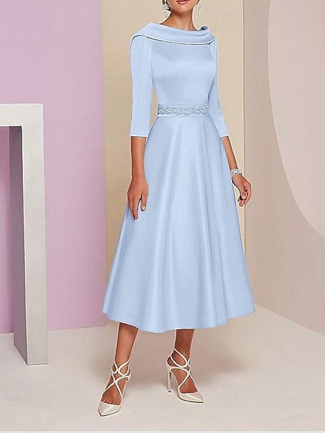 of Bateau Dress Elegant Vintage A-Line Bride the Mother