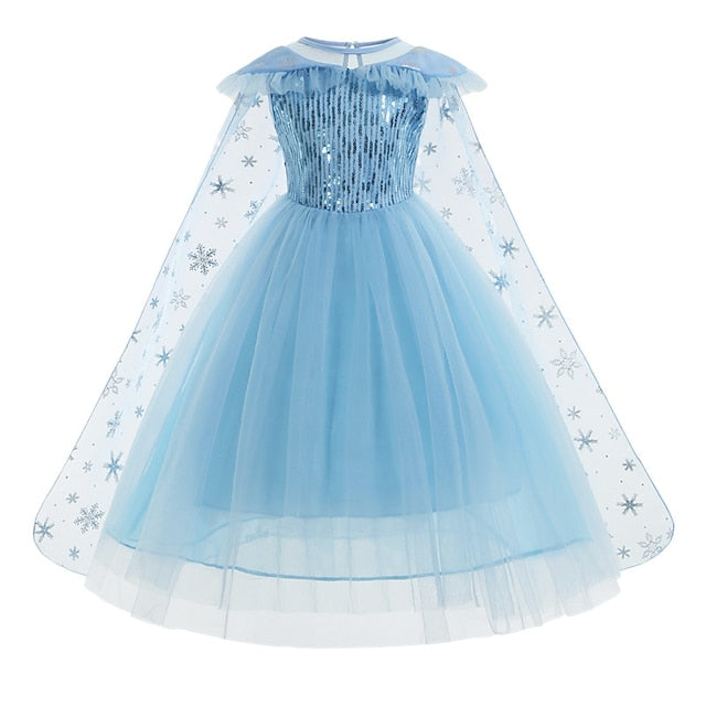 Elsa Party Frozen Dress Fairytale Flower Theme Girl Princess