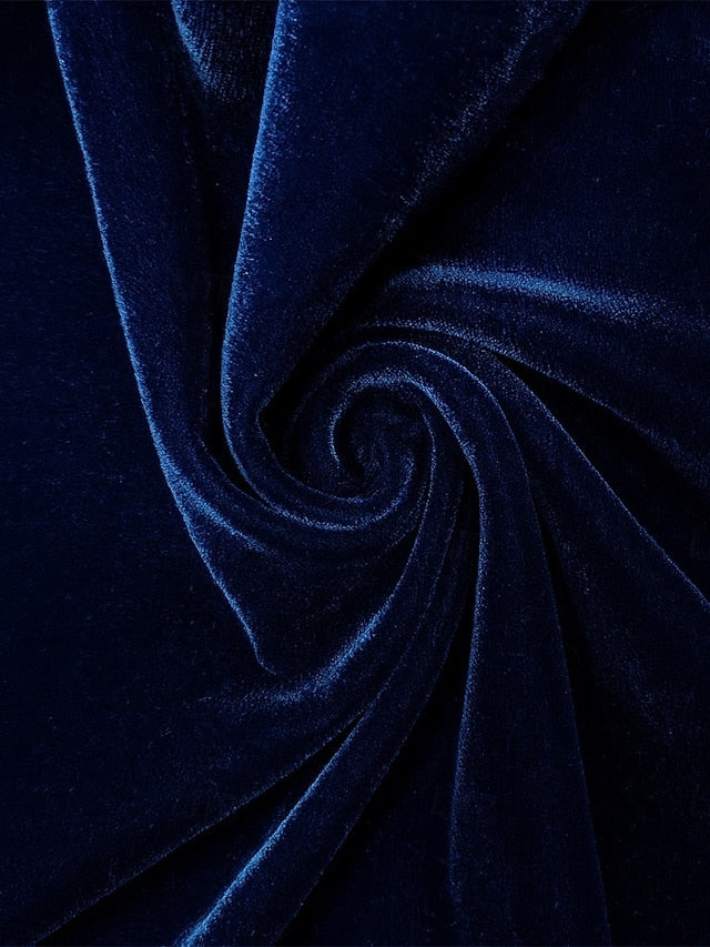 Dress Cocktail Burgundy Blue A-Line Elegant Velvet Dresses