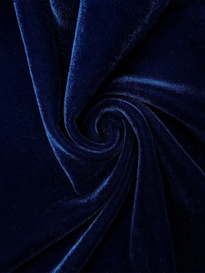 Dress Cocktail Burgundy Blue A-Line Elegant Velvet Dresses