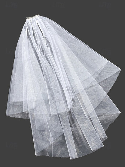 Veil Bridal Soft with – Tulle Elegant Classic Two-Layer