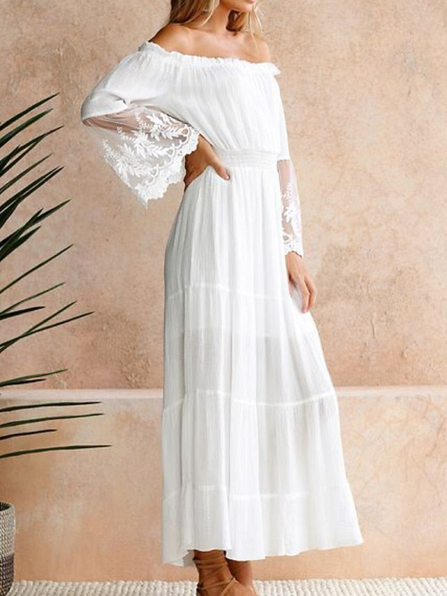 Women's Midi Dress Lace Dress Party Dress Cocktail Dress