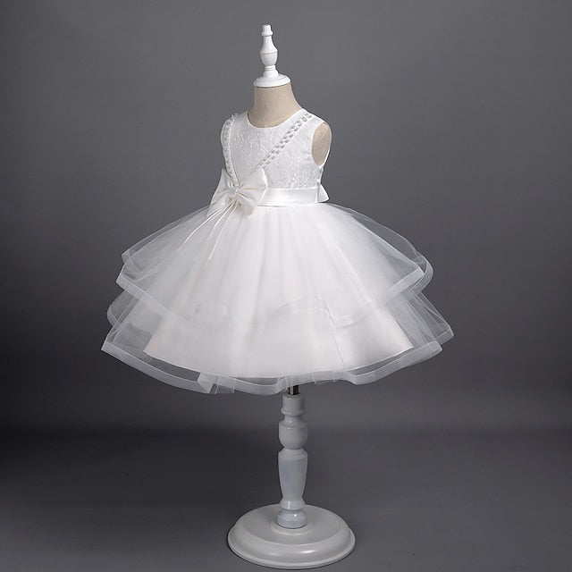 Sleeveless Party Color Dress Girls' Toddler Solid