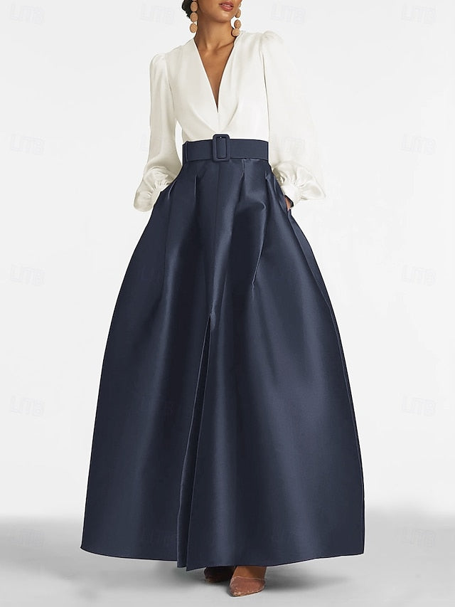 Wedding High Formal Guest Gown Floor Dress A-Line Evening Split