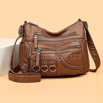 Mehrere Crossbody mit Vintage Leder Damen Kunsttasche