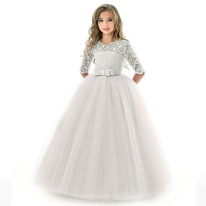Wedding Girls' Dress Colored Girl Kids Solid Flower