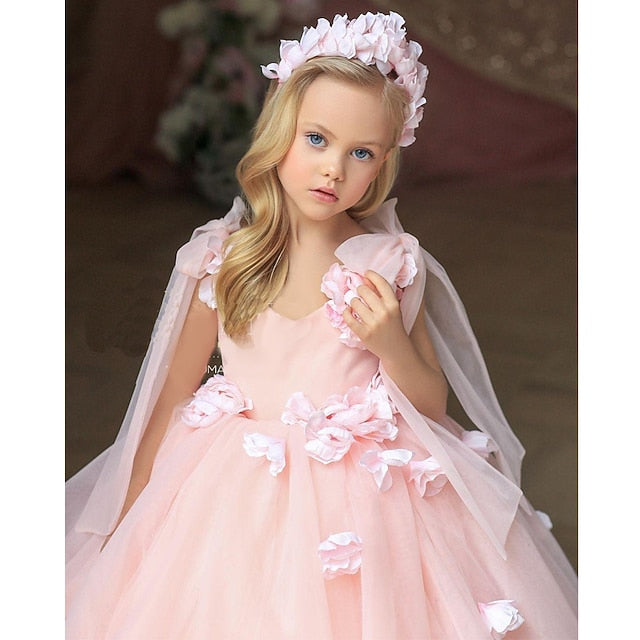 Girls' Sleeveless Dress 3D Summer Sequin Spring Wedding