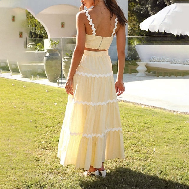 Women's Midi Dress White Dress Graduation Dress Two Piece