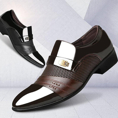 Formal Men's Slip-On Dress Patent Faux – Loafers Leather