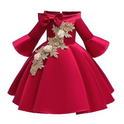 Floral Dress Kids Girls' Sleeve Length Party Formal 3/4