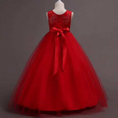 Party Color Kids Cosplay Dress Solid Girls'