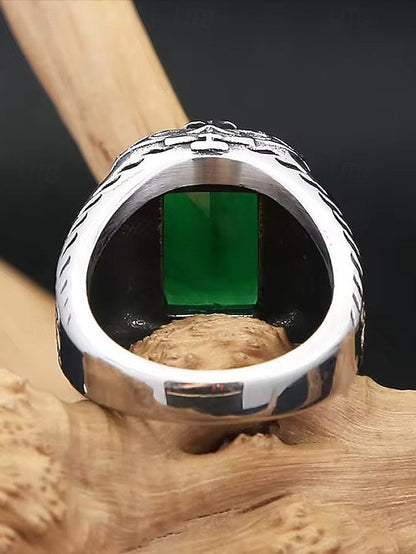 Gemstone Ring Alloy Men's