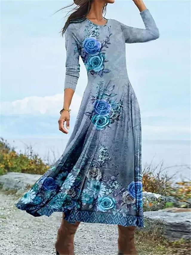 Women's Midi Dress A Line Dress Casual Dress Winter Dress