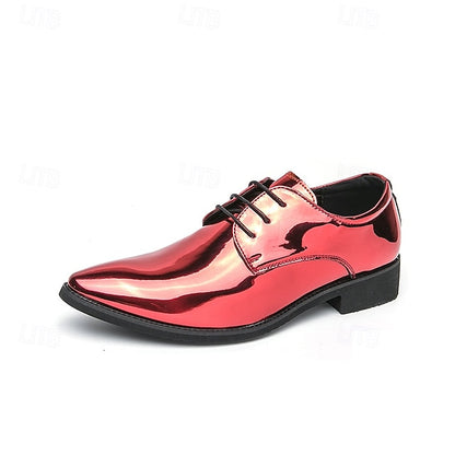 for Formal Shoes Glossy Leather Patent – Green Lace-Up Men