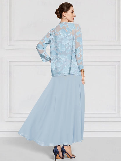 Out Two Piece Lace of Bride Floral SkyBurnt A-Line Mother the