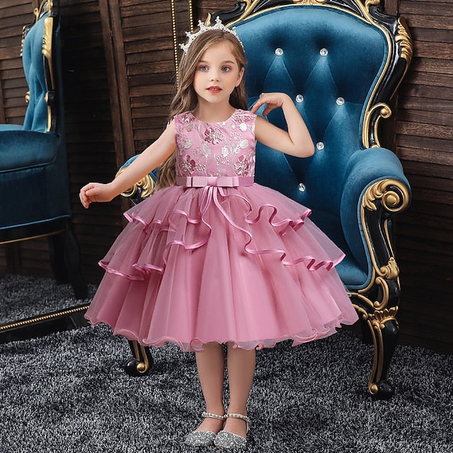 Sequin Dress Flower Girls' Kids Sleeveless Girl