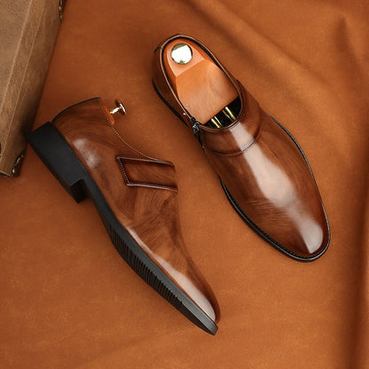 Leather Brown Men's Slip-On Shoes Dress Business Loafers