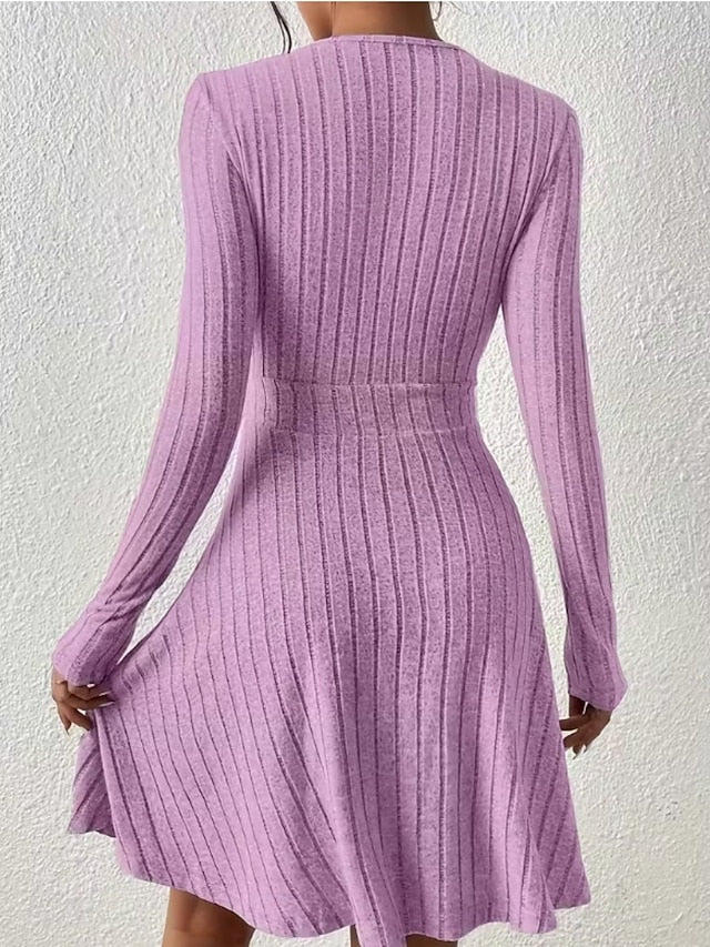 Women's Knee Length Dress Sweater Dress A Line Dress