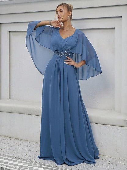 Mother Bride Elegant Dress V Neck the of Floor Party