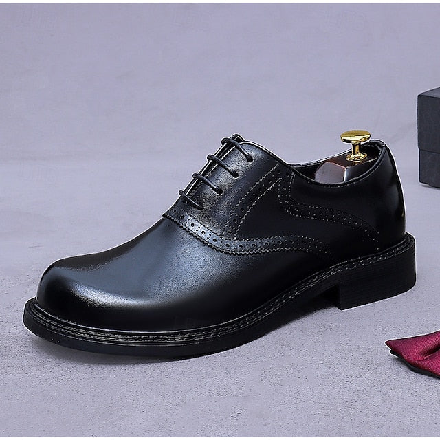 First Oxford Genuine Shoes- Men's Dress Layer Leather