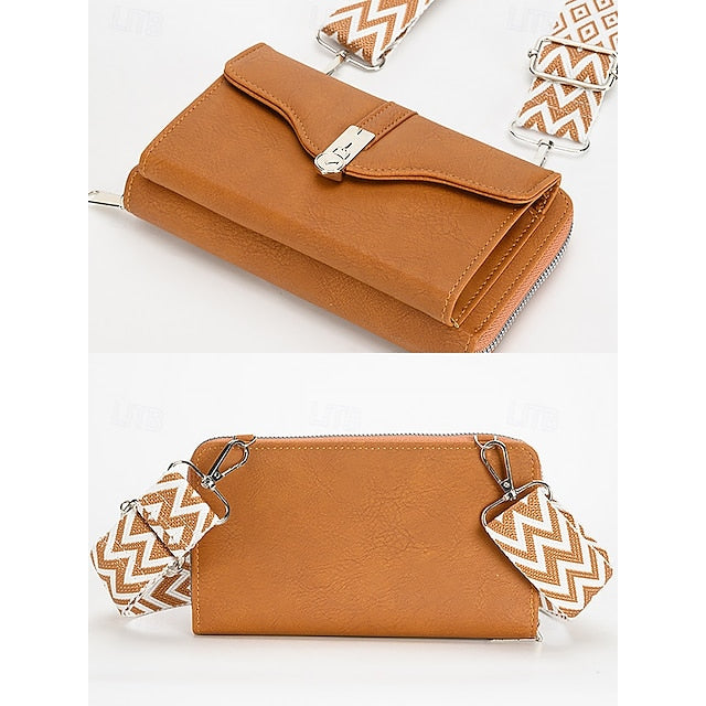 Crossbody Faux Damen Geometrische Tasche Muster mit Leder