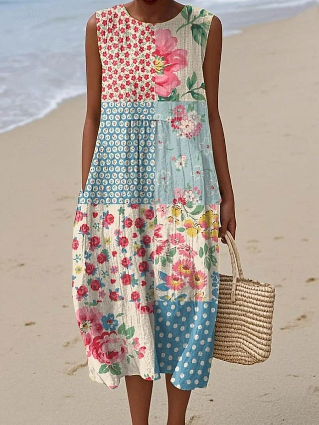 Women's Midi Dress Sundress Shift Dress Vacation Casual