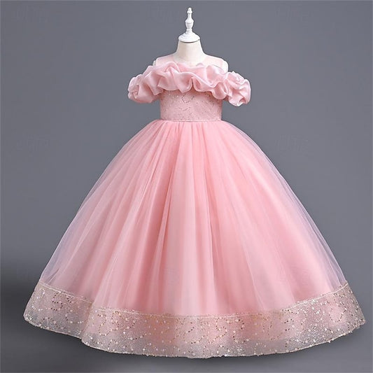 Girls' Girl Party Color 3D Solid Dress Flower