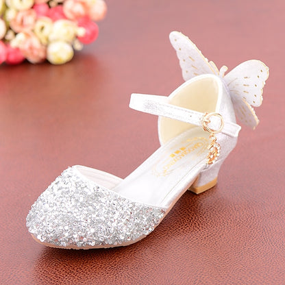 – Butterfly Girls' Princess Sparkly Shoes Glitter Pink
