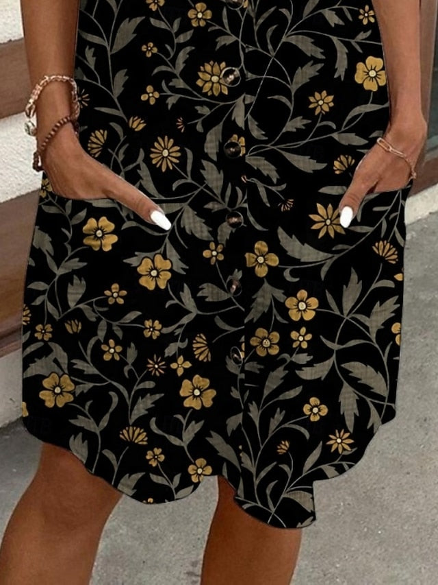 Women's Mini Dress Shirt Dress Casual Dress Print Dress