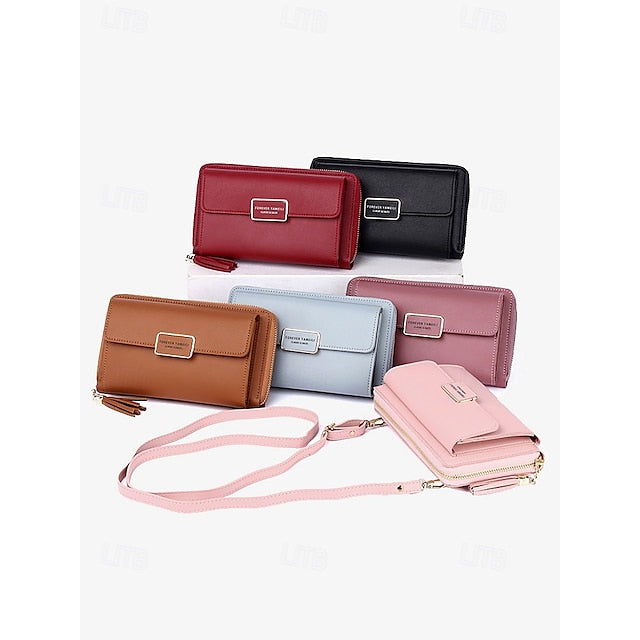 Wristlet Bag Crossbody Leather PU Women's Mobile Phone