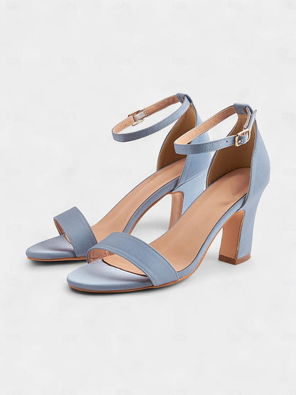 Sandals Strap - Ankle Toe Blue Heel Light High Women's Open