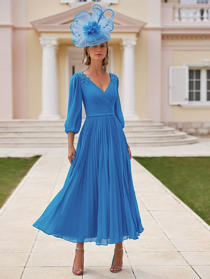 A-Line Bride V the of Elegant Beach Dress Mother Wedding