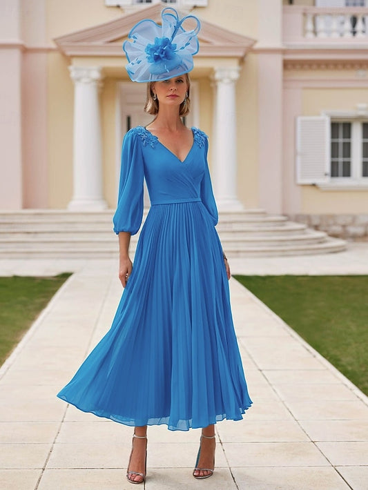 A-Line Bride V the of Elegant Beach Dress Mother Wedding