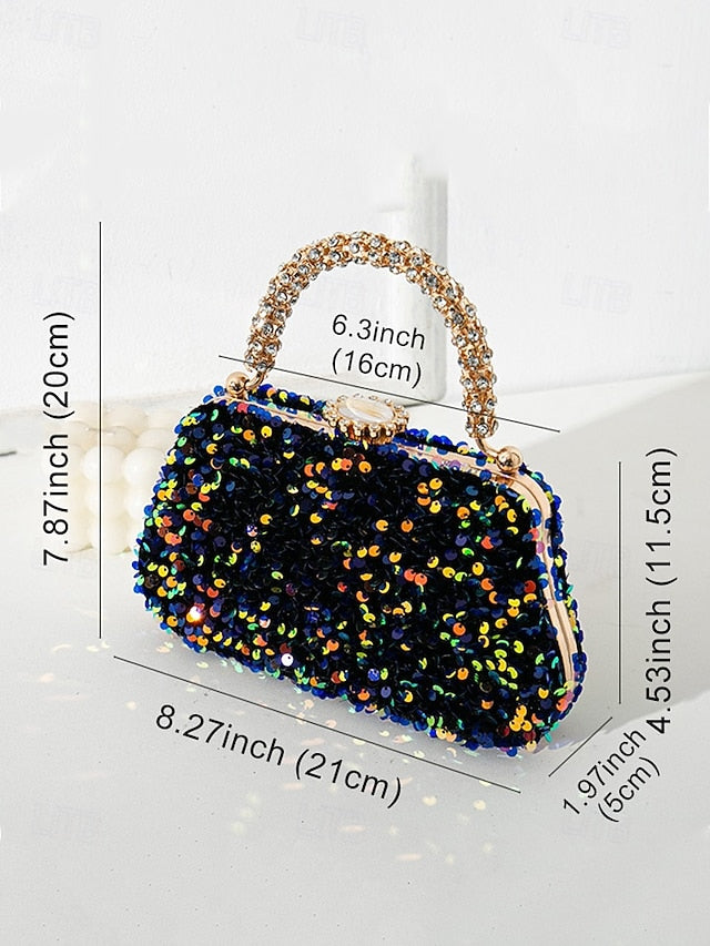 Women's Embellished Vintage Clutch Evening Bag Sequin –