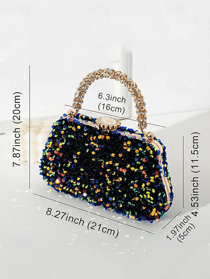 Women's Embellished Vintage Clutch Evening Bag Sequin –