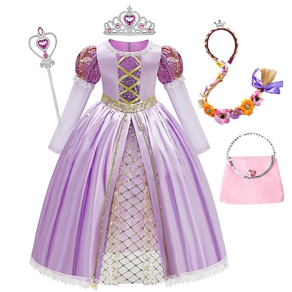 Sofia Rapunzel Party Flower Princess Dress Fairytale Theme Girl