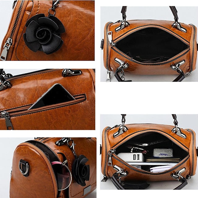 Vintage-Stil Floral Handtasche Damen Kunstleder