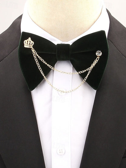 Tie – Chain Velvet Crown Detail and with Men's Bow