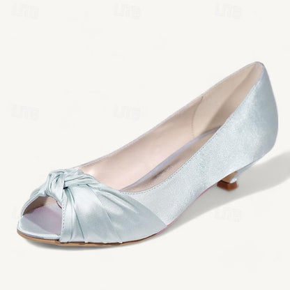 Kitten Satin Elegant Peep-Toe Heels Women's Pink - Blush