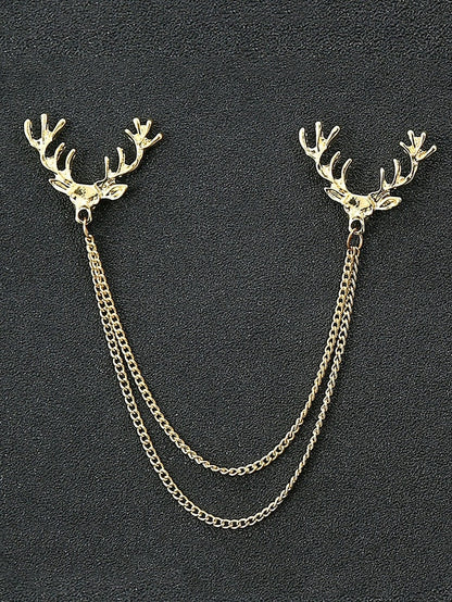 Christmas Reindeer Men's Collar Pins Elegant – Alloy