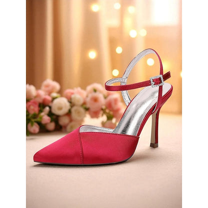 Strap Ankle - Women's with Green Satin Stiletto Heels