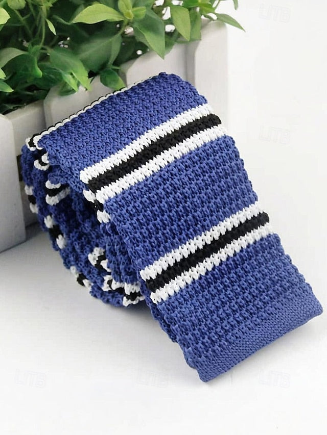 - Neck Men's Stripe Stylish Knit Christmas Tie Woven