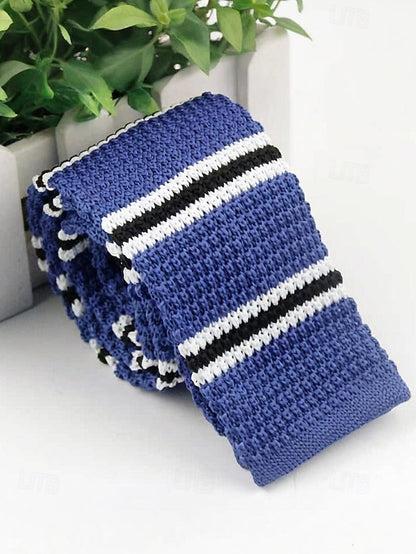 - Neck Men's Stripe Stylish Knit Christmas Tie Woven