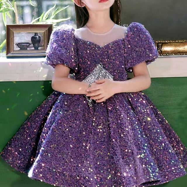 Summer 3D colour Wedding Sleeve Spring Short Girls' Dress