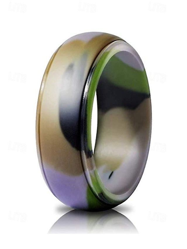 – Men Ring Black Durable Matte Silicone for Comfortable