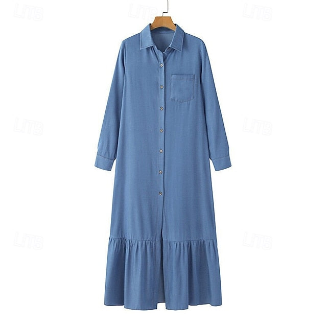 Women's Long Dress Maxi Dress Denim Dress Casual Dress