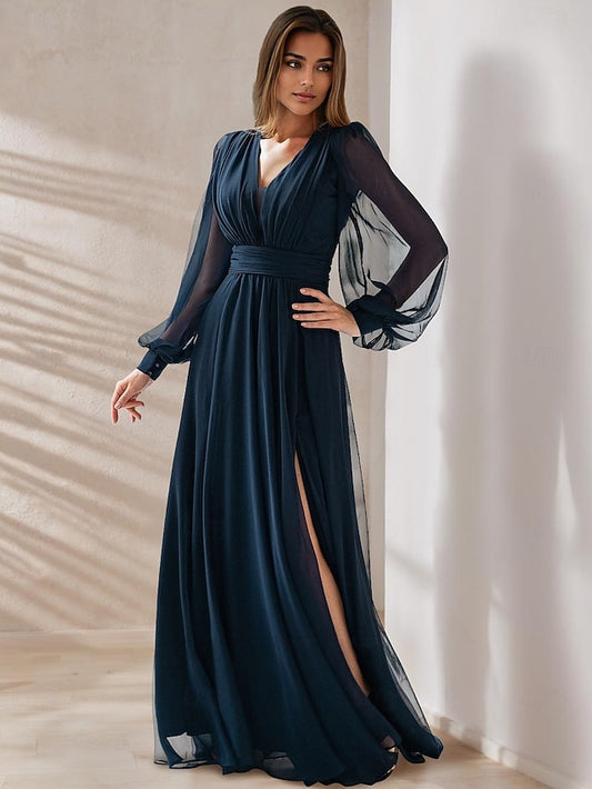 Elegant Bride Floor Party Neck A-Line the V Length of Mother